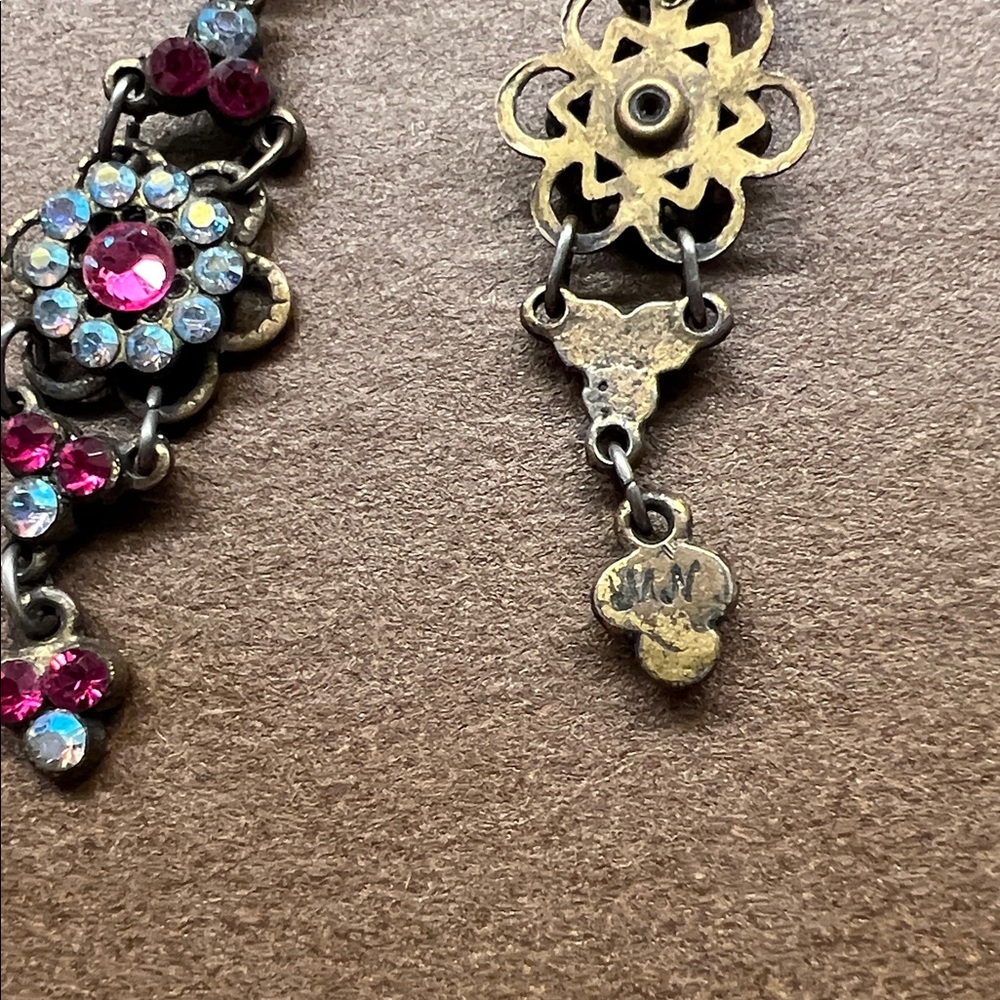 Michal Negrin pink and blue earrings - Picture 3 of 3